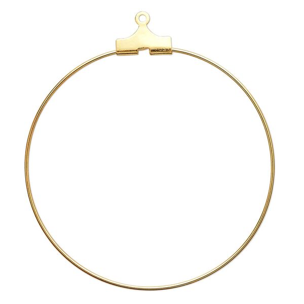 Beading hoop, gold-plated brass, 40mm round. Sold per pkg of 100. image number 0