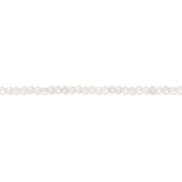 Zircon 1pkg1, hand-cut faceted round bead natural white 15.5-16 inch 2mm image number 0