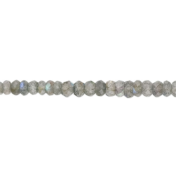Labradorite 1pkg1, hand-cut faceted rondelle bead natural 15.5-16 inch 3x2mm-4x3mm image number 0