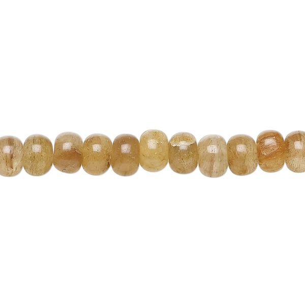 Yellow iron quartz 1pkg1, hand-cut rondelle bead natural 13 inch 5x2mm-7x5mm image number 0