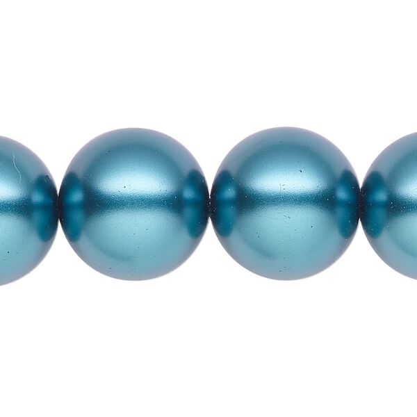 Pearl 1pk teal, Celestial Crystal® 16mm round 15.5-16 inch image number 0