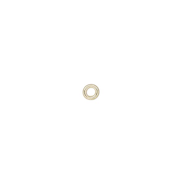 Jump ring, 14Kt gold-filled, 4mm soldered round, 1.9mm inside diameter, 18 gauge. Sold per pkg of 10. image number 0