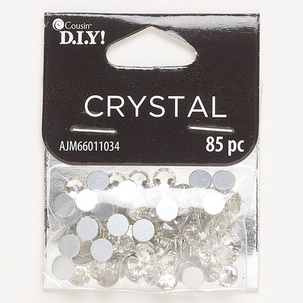 Flat back, glass, pkg/85, clear, 4.80-4.90mm round, SS21. image number 0