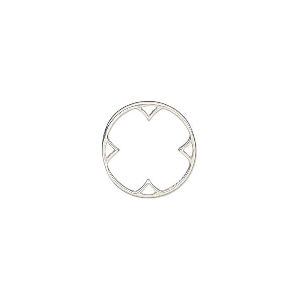 Component, Amoracast®, sterling silver, 12mm nimbus circle. Sold individually. image number 0