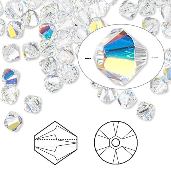 Bead 720pk crystal AB, Swarovski® 5mm XILION bicone 5328 image number 0