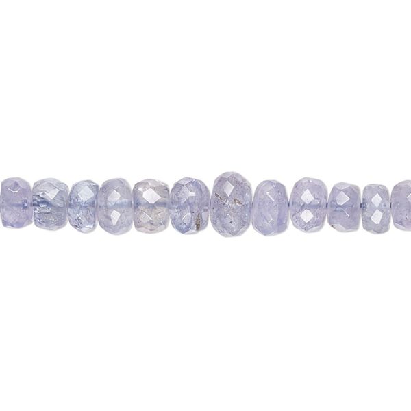 Tanzanite 1pkg1, hand-cut faceted rondelle bead 17 inch graduated 3x2mm-7x5mm image number 0