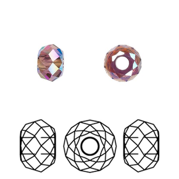 Bead 216pk amethyst shimmer 2X, Swarovski® 8x5.3mm briolette XL hole 5042 image number 0