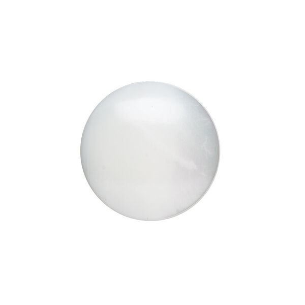 Cabochon, mother-of-pearl shell (bleached), white, 20mm calibrated round, Mohs hardness 3-1/2. Sold individually. image number 0