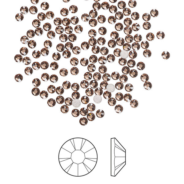 Flat back 1pkg144, dusty rose foil back Preciosa MAXIMA Czech crystal hotfix rhinestone, 1.9-2.1mm chaton rose round SS6 image number 0