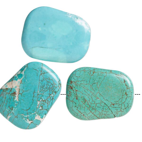 Magnesite 1pkg3, puffed trapezoid bead mix 50x39mm-51x40mm image number 0