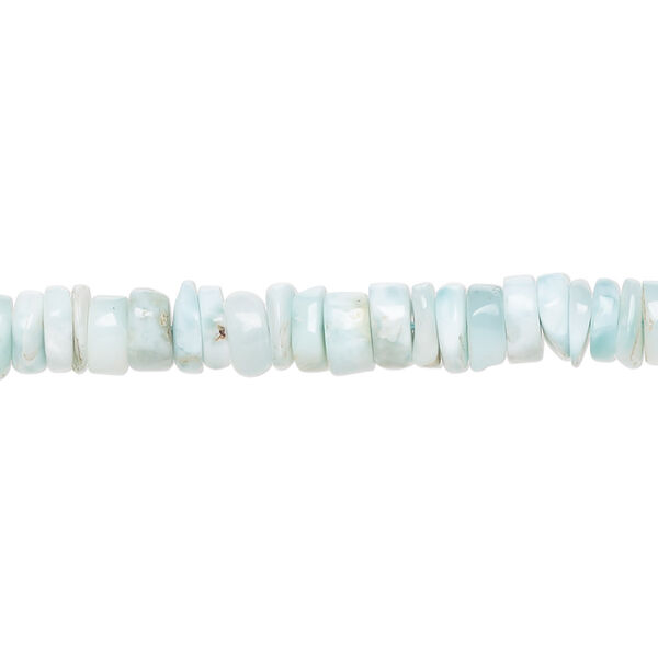 Larimar 1pkg1, hand-cut heishi bead natural 17 inch 5x1mm-7x3mm image number 0