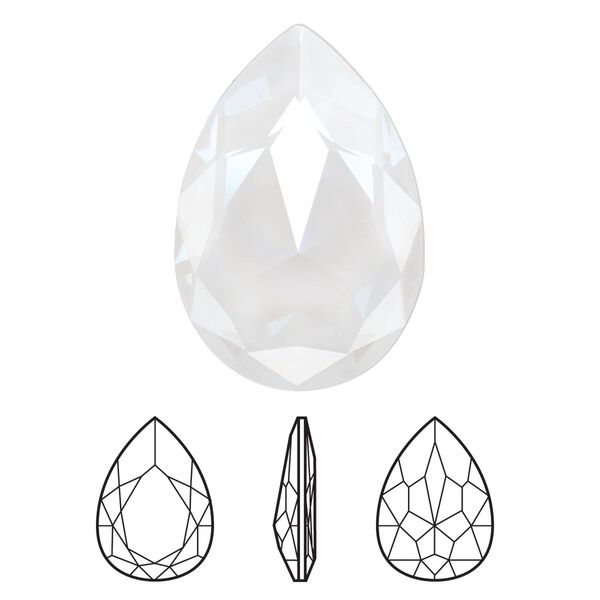 Fancy stone 1pk crystal electric white ignite LacquerPRO, Crystal Passions® 30x20mm pear 4327 image number 0