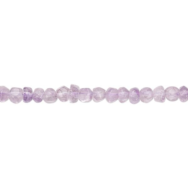 Lavender amethyst 1pkg1, hand-cut tumbled faceted rondelle bead natural 13 inch 3x2mm-7x6mm image number 0