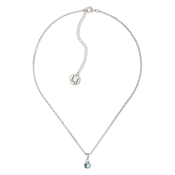Necklace, Everyday Jewelry™, Crystal Passions® and silver-plated "pewter", aquamarine, 7.5mm round, 16 inches with 2-1/2 inch extender chain and lobster claw clasp. Sold individually. image number 0