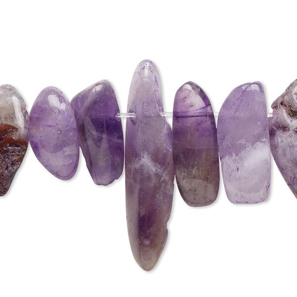 Amethyst 1pkg1, top-drilled Hawaiian chip bead 8 inch extra-large image number 0