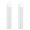 Vial, plastic, clear and white, 3 x 9/16 inch cylinder with hang tab. Sold per pkg of 100. image number 1