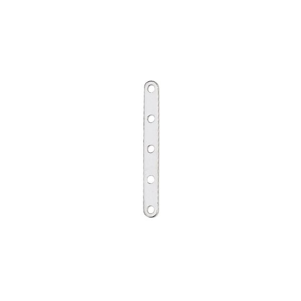 Spacer bar, sterling silver-filled, 21x2mm 5-strand, fits up to 5mm bead. Sold per pkg of 6. image number 0