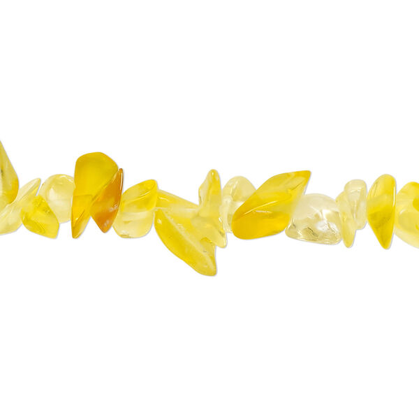 Bead, glass, translucent yellow and orange, small to extra-large chip. Sold per 30-inch strand. image number 0