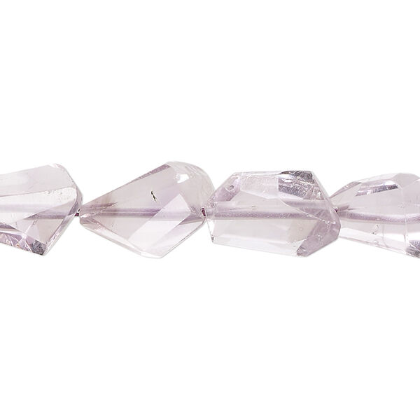 Lavender amethyst 1pkg1, hand-cut faceted freeform bead natural 8 inch 12x7mm-19x14mm image number 0