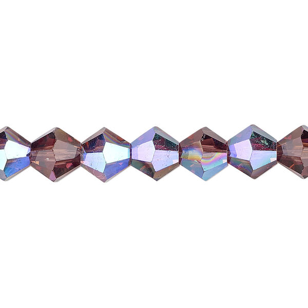 Bead 1pk transparent medium purple AB, Celestial Crystal® 8mm bicone 15.5-16 inch image number 0