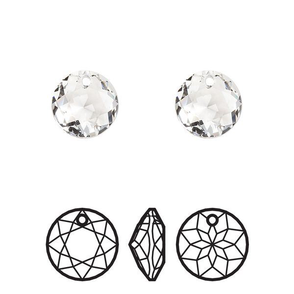 Drop 2pk crystal, Crystal Passions® 10mm pendant classic cut 6430 image number 0