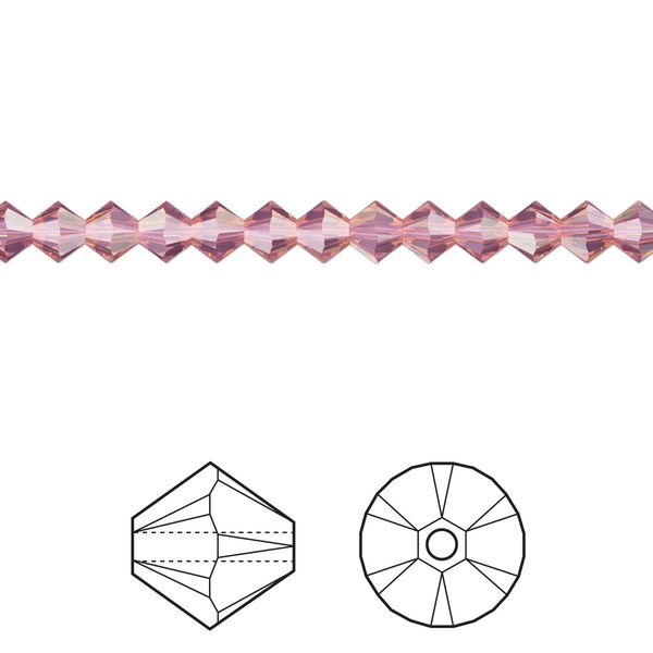 Bead 48pk cyclamen opal, Crystal Passions® 4mm bicone 5328 image number 0