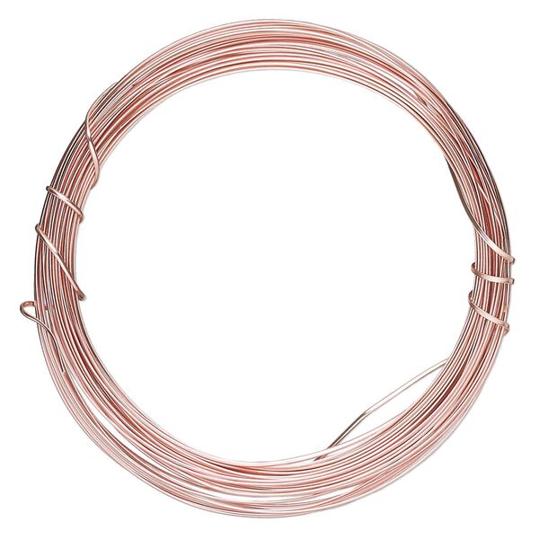 Wire, ParaWire™, rose gold-finished copper, half-round, 21 gauge. Sold per 4-yard section. image number 0