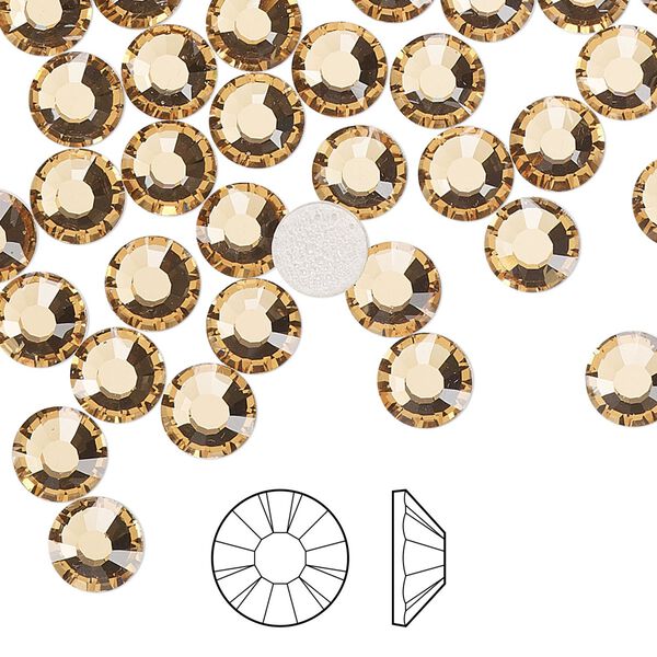 Flat back 24pk light Colorado topaz foil back, Preciosa MAXIMA Czech crystal hotfix rhinestone 6.3-6.5mm chaton rose round SS30 image number 0