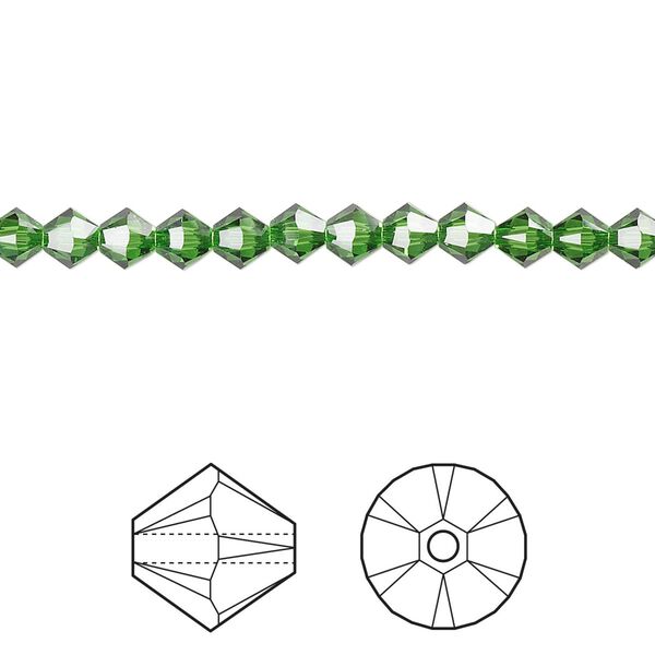 Bead 48pk fern green, Crystal Passions® 4mm bicone 5328 image number 0