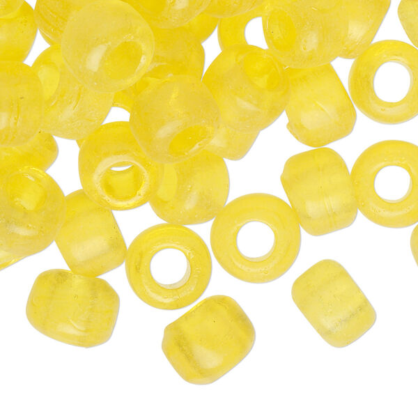 Bead, glass, transparent yellow, 9x7mm crow. Sold per pkg of 100. image number 0
