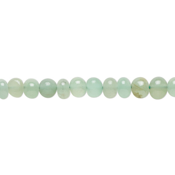 Green chalcedony 1pkg1, hand-cut pebble bead 14 inch small image number 0