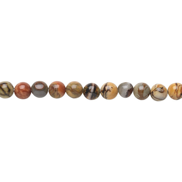 Red creek jasper 1pkg1, round bead 15.5-16 inch 4mm image number 0