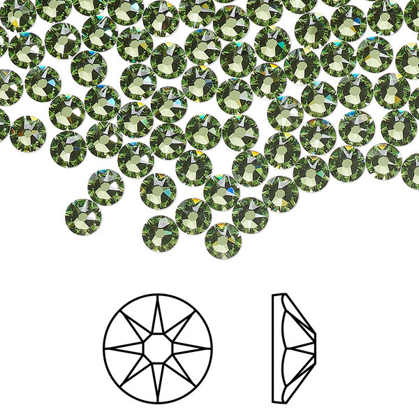 Flat back 1440pk peridot foil back, Swarovski® ReCreated™ 3.8-4mm rose round SS16 2088 image number 0