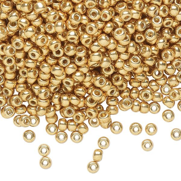 Seed bead, Miyuki, glass, pkg/250g, #8 rocaille, Duracoat® opaque galvanized, (RR-4202). image number 0
