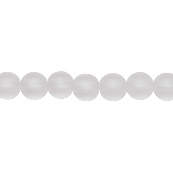 Quartz crystal 1pkg1, frosted round bead natural 15.5-16 inch 6mm image number 0
