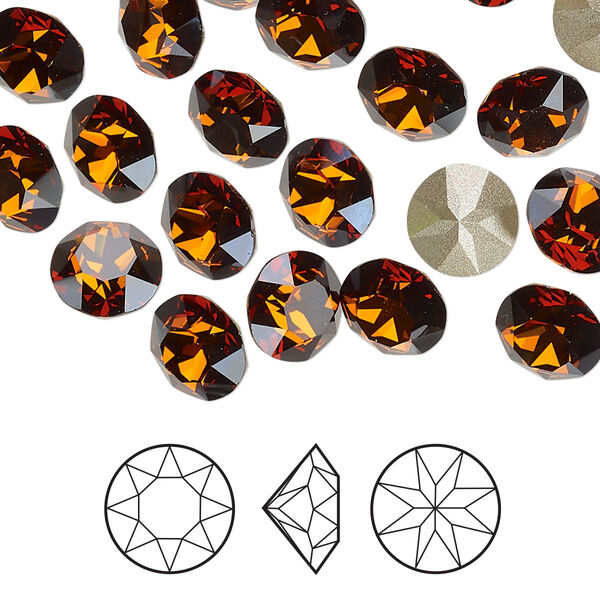 Chaton 144pk smoked amber foil back, Crystal Passions® 6.14-6.32mm round SS29 1088 image number 0