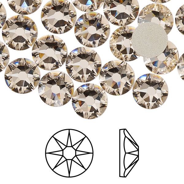 Flat back 144pk silk foil back, Swarovski® 8.412-8.672mm rose round SS40 2088 image number 0