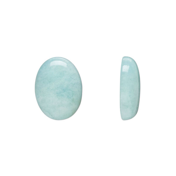 Amazonite 1pkg1, oval cab natural calibrated 16x12mm image number 0