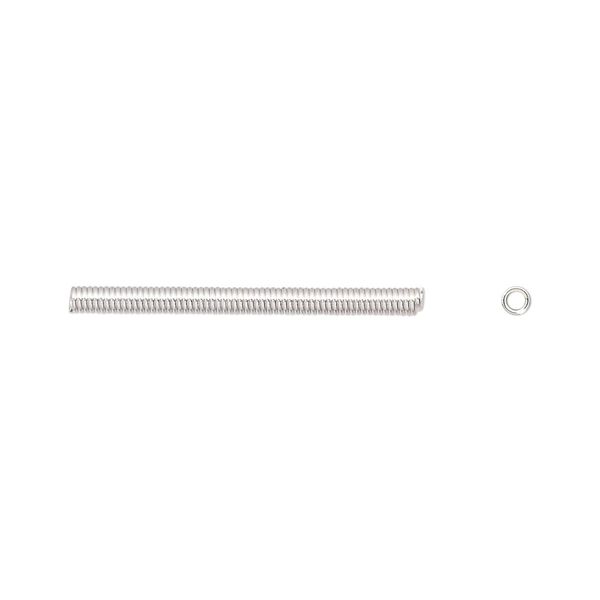 Bead, silver finish steel, 25x2mm coil. Sold per pkg of 100. image number 0