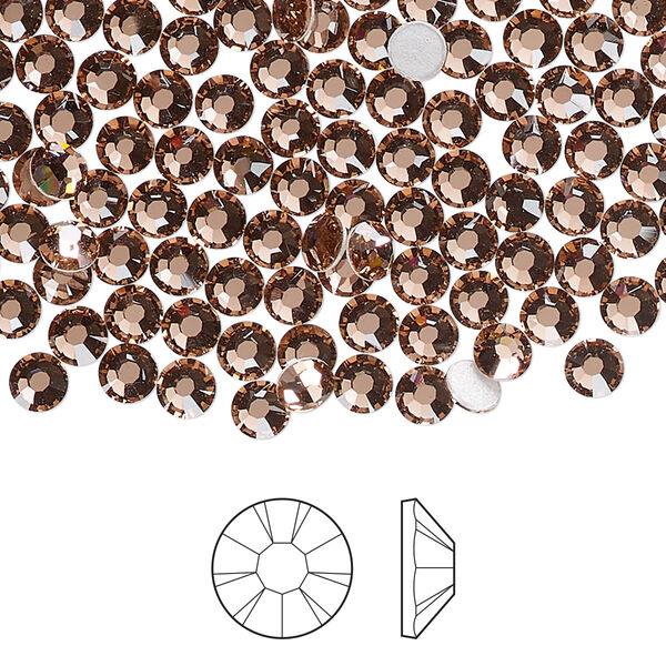 Flat back 1pkg1440, dusty rose foil back Preciosa MAXIMA Czech crystal hotfix rhinestone, 3.8-4mm chaton rose round SS16 image number 0