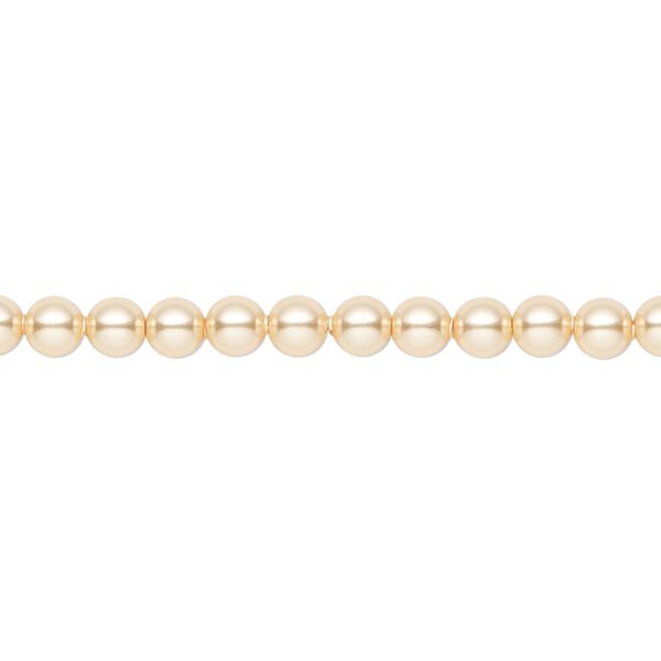 Pearl 500pk gold, Crystal Passions® 4mm round 5810 image number 0