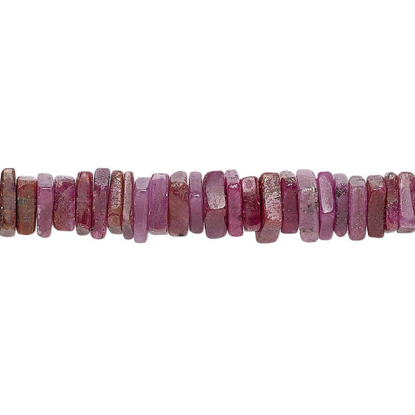 Corundum 1pkg1, hand-cut square rondelle bead 8 inch 4x1mm-5x2mm image number 0