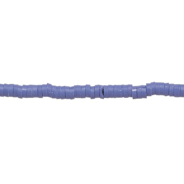 Bead, polymer clay, opaque purple, 3x1mm heishi. Sold per pkg of (2) 15-1/2" to 16" strands. image number 0