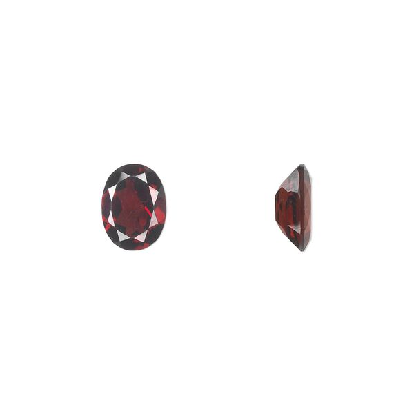 Almandite garnet 1pkg1, hand-cut faceted oval gem natural 8x6mm image number 0
