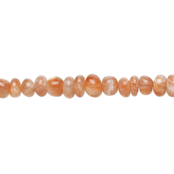 Sunstone 1pkg1, hand-cut rondelle bead natural 8 inch 5x2mm-6x4mm image number 0