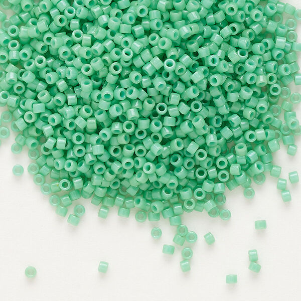 Seed bead, Delica®, glass, pkg/50g, #11 round, Duracoat® opaque outside dyed sea opal (DB-2125). image number 0
