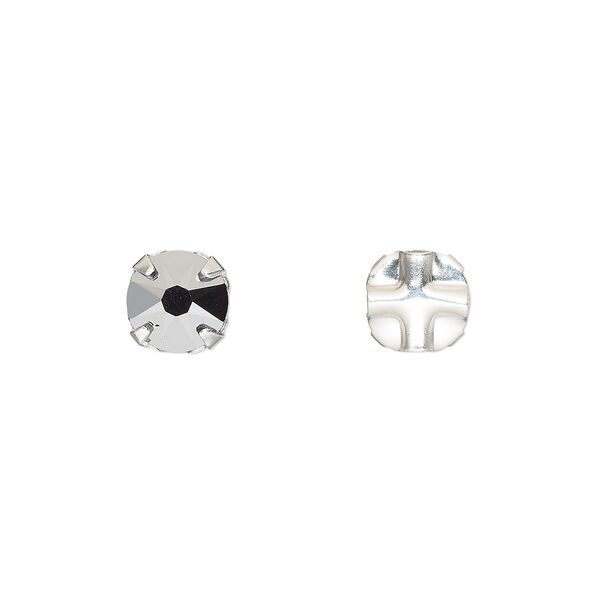 Bead 24pk crystal light chrome silver plate, Crystal Passions® 6.32-6.5mm round SS30 53103 image number 0