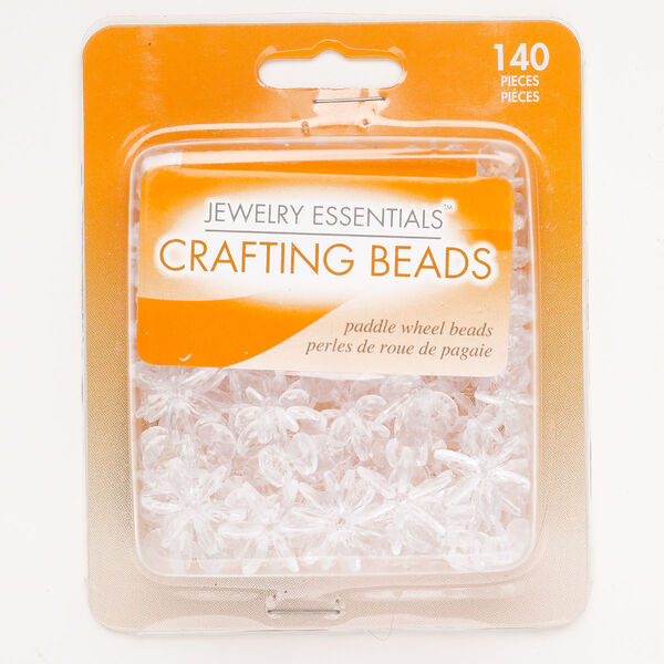 Bead mix acrylic 140pk 12-18mm paddle wheel, clear image number 0