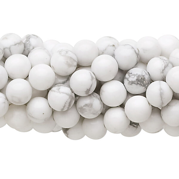 Howlite 1pkg10, round bead natural 15.5-16 inch 6mm image number 0