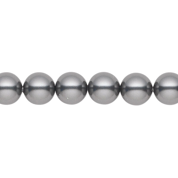 Pearl 50pk dark grey, Crystal Passions® 8mm round 5810 image number 0